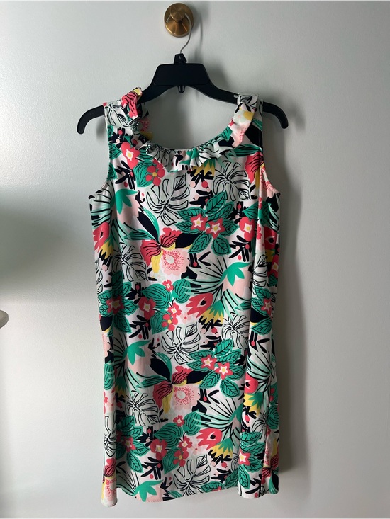 crown & ivy Dresses & Skirts - crown & ivy Tropical Floral Sleeveless Dress in Pink, Green & Yellow